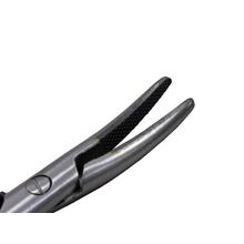 Porta agulha Castroviejo curvo 14cm com trava
