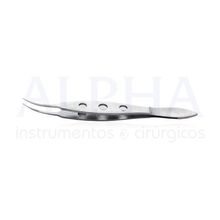 Pinça para conjuntiva serrilhada curva
