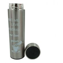 Garrafa Termômetro Térmica Inox Display Led A Vácuo Prata