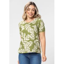 Blusa Pau a Pique Estampada Verde
