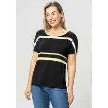 Blusa Pau a Pique Listrada Preto