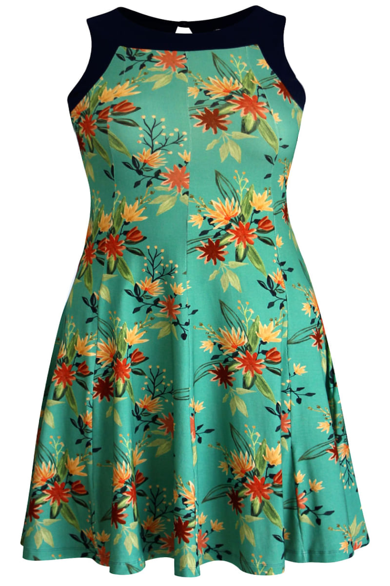 Vestido Regata estampado Verde | Pau a Pique