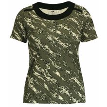 Blusa Pau a Pique Estampada Manga Curta Verde