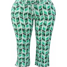 Calça Pau a Pique Pantalona Estampada Verde
