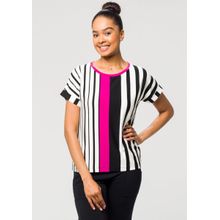 Blusa Pau a Pique Listrada Fúcsia