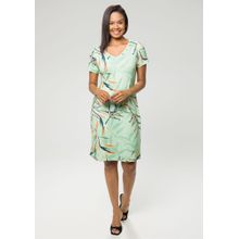 Vestido Pau a Pique Estampado Verde
