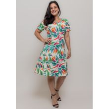 Vestido Pau a Pique Estampado Verde