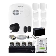 Kit Alarme Residencial + Kit 4 Câmeras Hd 720p Infra