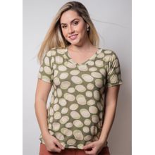 Blusa Pau a Pique Estampada Verde