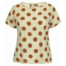 Blusa Linho Pau a Pique Estampada Mostarda