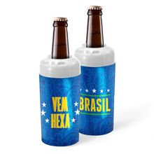 Porta Garrafa Térmico 600ml - Brasil Vem Hexa (Azul) Copa do Mundo