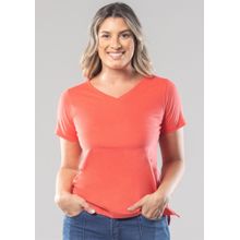 Baby Look Pau a Pique Básica Algodão Coral CORAL - GG