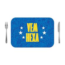 Jogo americano 30x40cm - Vem Hexa (AZUL) Copa do Mundo - 2 pçs