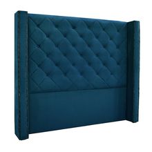 Cabeceira Decorativa King Size 2,19M Loewe Veludo Azul Marinho - Gran Belo