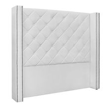 Cabeceira Decorativa King Size 2,19M Loewe PU Branco - Gran Belo