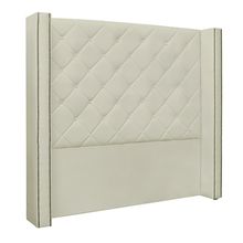 Cabeceira Decorativa King Size 2,19M Loewe PU Marfim - Gran Belo