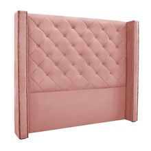 Cabeceira Decorativa Casal 1,64M Loewe Veludo Rosa - Gran Belo