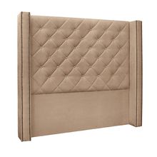 Cabeceira Decorativa King Size 2,19M Loewe Suede Bege - Gran Belo