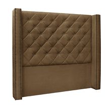 Cabeceira Decorativa Queen Size 1,84M Loewe Suede Caramelo - Gran Belo