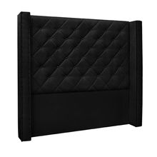 Cabeceira Decorativa King Size 2,19M Loewe Suede Preto - Gran Belo