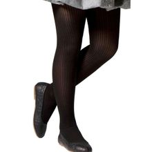 Meia Calça Selene Canelada Infantil - Preto