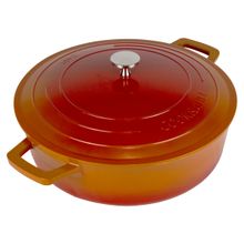 Panela Cerâmica 28cm Caçarola Baixa Alumínio Antiaderente Indução Cook &amp; Chef 4,6L Mimo Style Laranja
