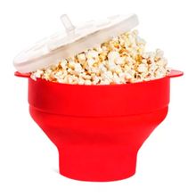 Pipoqueira Para Microondas de Silicone BPA Free Com Tampa Retrátil