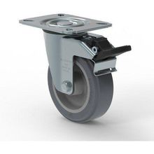 Rodízio Giratório 5" PVC Schioppa com Freio - GL 512 BP G