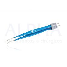 Pinça Bipolar Oftalmológica Angulada 10cm - Ponta 0,5mm