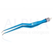 Pinça Bipolar Baioneta Curva 18cm
