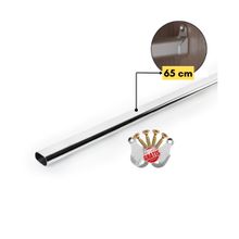 Tubo Cabideiro 65cm Oval Arara Para Guarda Roupas