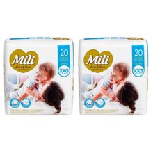Fralda Descartável Mili Love & Care Tam:XXG   2 Pacotes c/ 20