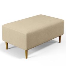 Puff Decorativo Sala de Estar Cléo W01 Pés Palito 90 cm Linho Bege Escuro - Lyam Decor