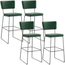 Kit 4 Banquetas Altas Cozinha Sala Jantar Base Em Aço Fixa Allana L02 Facto Verde Musgo - Lyam Decor