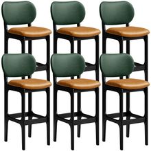 Kit 6 Banquetas Alta Bar Cozinha Jantar Betta L02 Preto Couríssimo Whisky Facto Verde - Lyam Decor