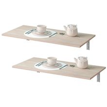 Kit 02 Mesas Dobráveis de Parede Cozinha Slim L03 Suspensa 90x45 BP Amadeirado Fosco - Lyam Decor