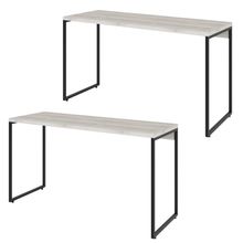 Kit 02 Mesas Para Escritório e Home Office Industrial Aspen 135 cm C01 Snow - Lyam Decor