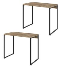 Kit 02 Mesas Para Escritório e Home Office Industrial Aspen 90 cm C01 Carvalho - Lyam Decor