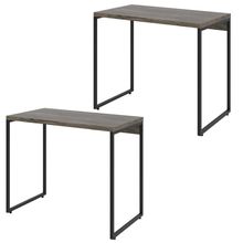 Kit 02 Mesas Para Escritório e Home Office Industrial Aspen 90 cm C01 Carvalho Dark - Lyam Decor