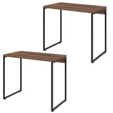 Kit 02 Mesas Para Escritório e Home Office Industrial Aspen 90 cm C01 Nogal - Lyam Decor