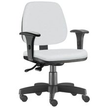 Cadeira Giratória Job L02 Executiva Ergonômica Escritório Couro Sintético Branco - Lyam Decor