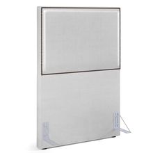 Cabeceira Box Solteiro Com Tachas 100 cm Vicenza L02 Facto Cinza Metalizado - Lyam Decor