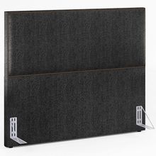 Cabeceira Cama Box Casal Queen Com Tachas 160 Cm Vicenza L02 Linho Chumbo - Lyam Decor