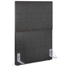 Cabeceira Cama Box Solteiro Com Tachas 100 cm Vicenza L02 Linho Cinza Escuro - Lyam Decor