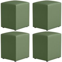 Kit 04 Puffs Quadrado L02 Decorativo Facto Verde - Lyam Decor