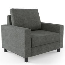 Poltrona Decorativa Para Sala De Estar E Recepção Malta L02 Linho Cinza Escuro - Lyam Decor