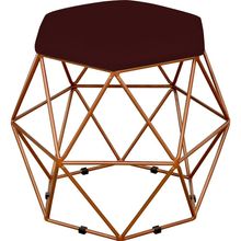Puff Decorativo Aramado Bronze Six L02 Suede Marsala - Lyam Decor
