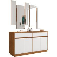Buffet Para Sala de Jantar Ana N01 Com Moldura Espelho Ypê Off White - Lyam Decor