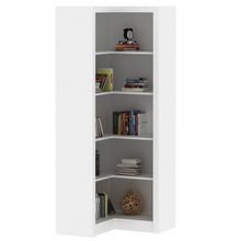 Estante de Canto Para Escritório E Home Office 4 Prateleiras Brandon 171x68 T01 Branco - Lyam Decor