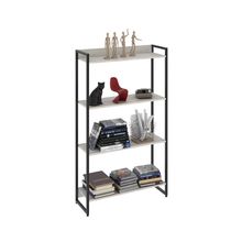 Estante Multiuso Para Escritório Industrial 04 Prateleiras Areta 145x80cm C01 Snow- Lyam Decor